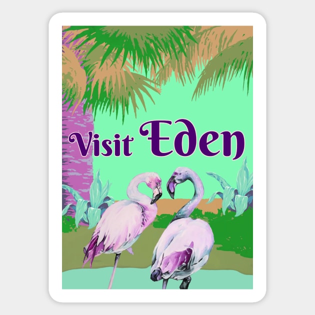 Garden Eden Vintage Travel Poster Sticker by Urban_Vintage